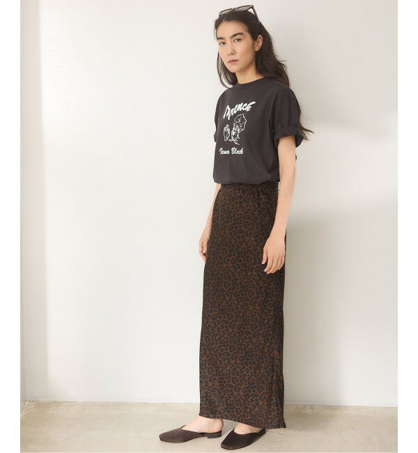 IENA「BLACK レオパードスカート」|スカート|
