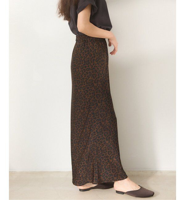 IENA「BLACK レオパードスカート」|スカート|