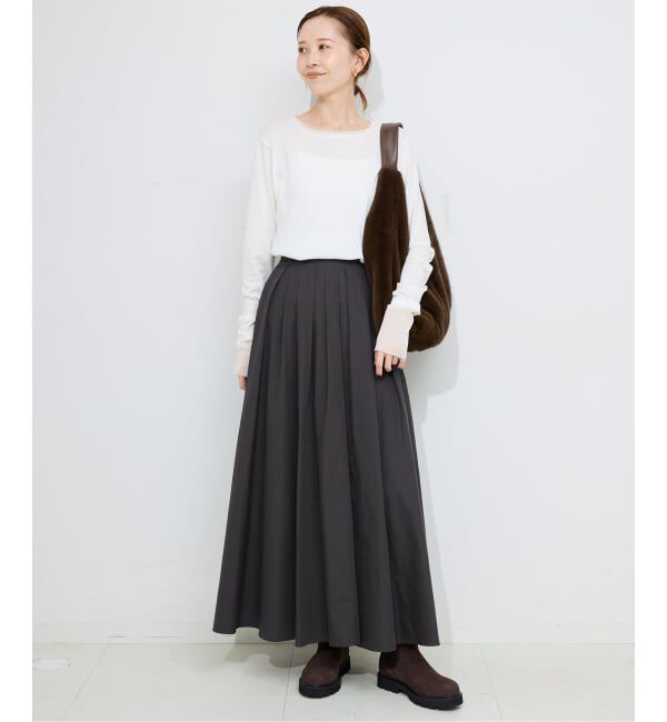 SLOBE IENA「レイヤードフロッキードットスリーブロンTEE」|Tシャツ・カットソー|