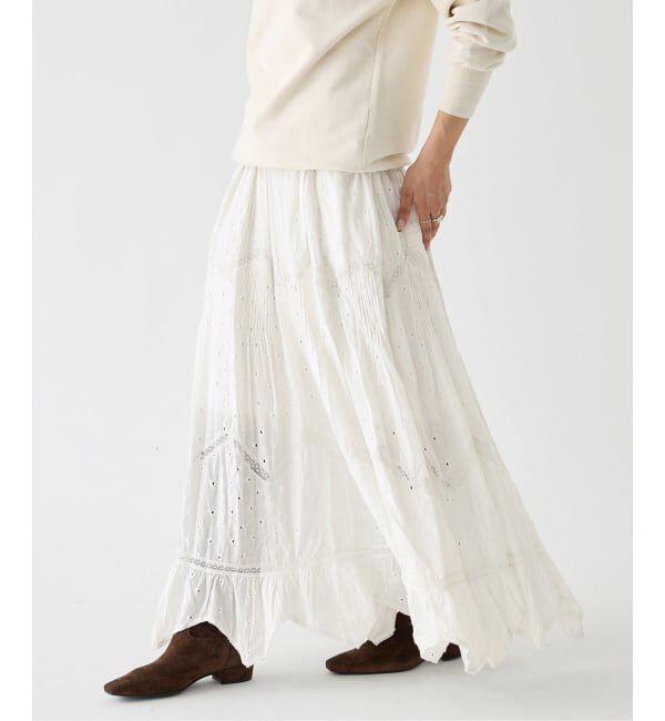 IENA「venit/ヴェニット レーススカート VEC-5534-B」|スカート|