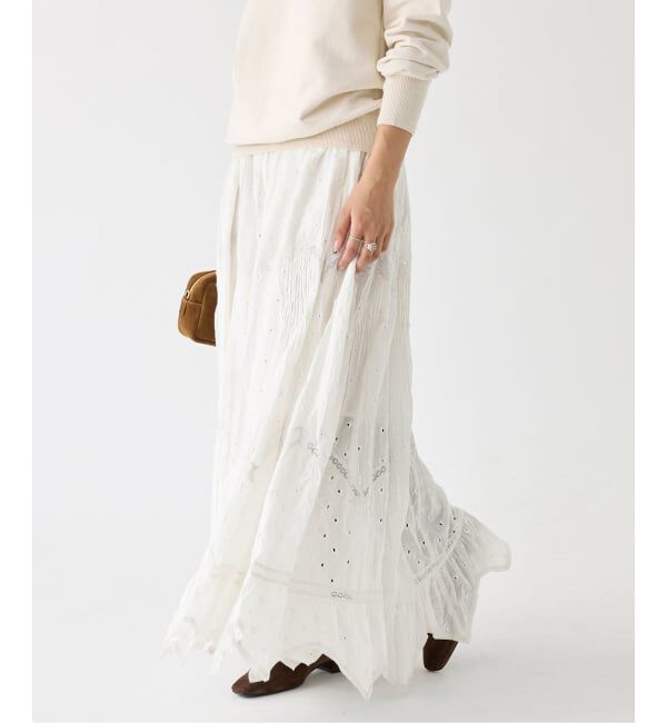 IENA「venit/ヴェニット レーススカート VEC-5534-B」|スカート|