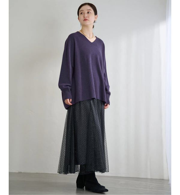 IENA「《追加3》Fineニュージーウール ニュアンス Vプルオーバー」|ニット・セーター|