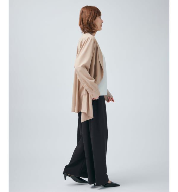 VERMEIL par iena「《予約》Room no.8 BLACK ルームエイト ブラックサテンレースブラウス BR8S-206-19323」|シャツ・ブラウス|