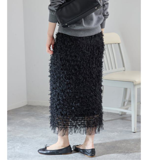 IENA「《予約》チュールテープスカート」|スカート|