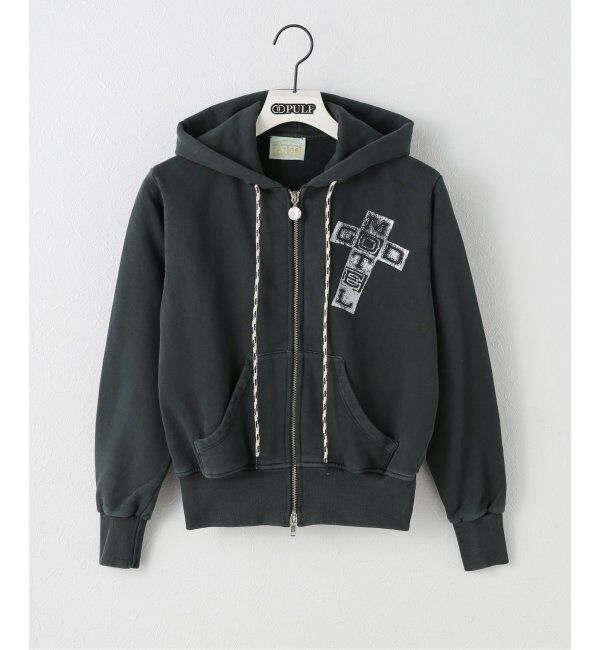 PULP「ARIES / アリーズ FADED GOD TOWN ZIP THROUGH HOODIE」|パーカー|ブラック