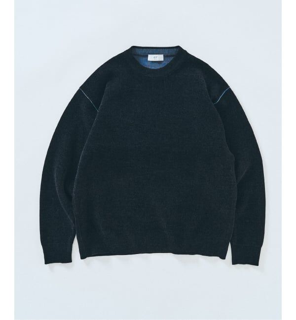 417 EDIFICE「モールニット カラーリブ プルオーバー」|ニット・セーター|ブラック