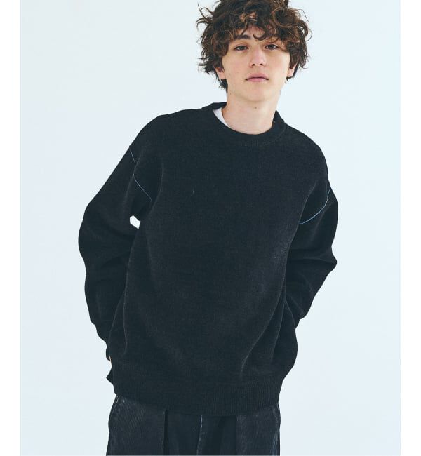 417 EDIFICE「モールニット カラーリブ プルオーバー」|ニット・セーター|