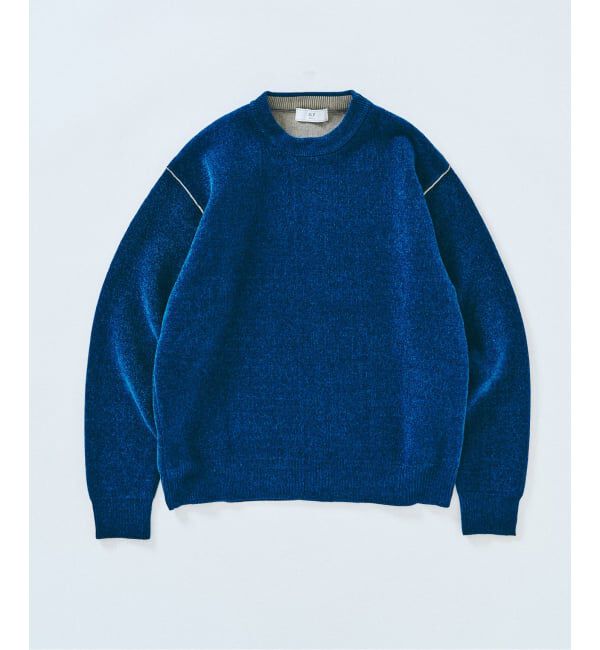 417 EDIFICE「モールニット カラーリブ プルオーバー」|ニット・セーター|ブルー A