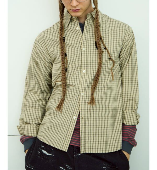 PULP「PULP / ミニチェック スタンダードシャツ」|シャツ・ブラウス|ベージュ