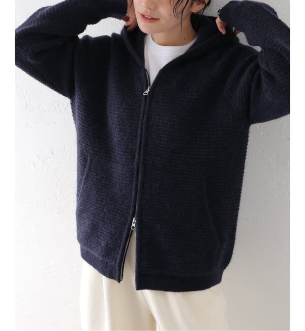 PULP「PULP / モヘヤブレンドニット ジップアップフードカーディガン」|カーディガン|