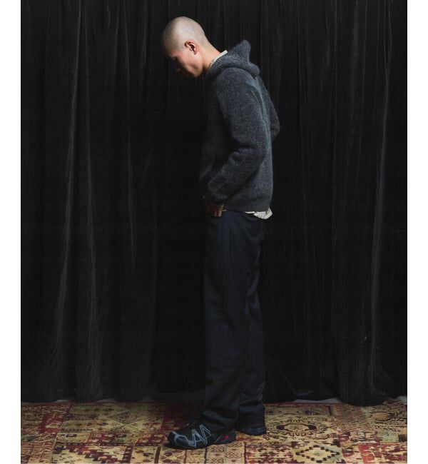 PULP「PULP / モヘヤブレンドニット ジップアップフードカーディガン」|カーディガン|