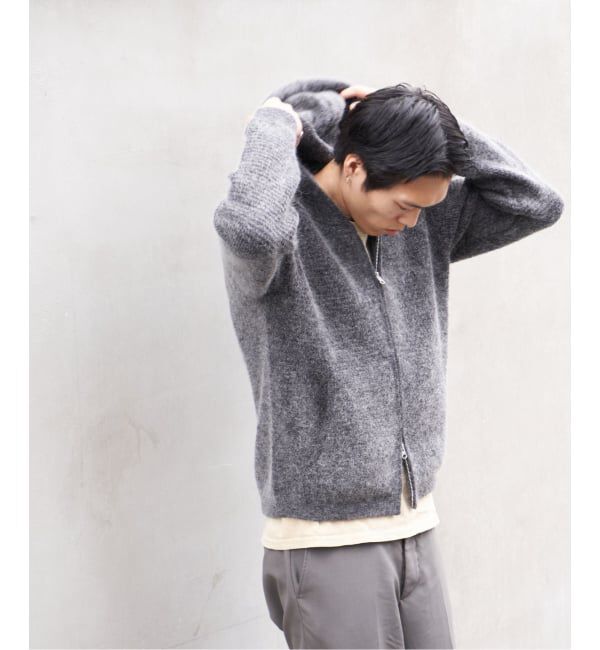 PULP「PULP / モヘヤブレンドニット ジップアップフードカーディガン」|カーディガン|