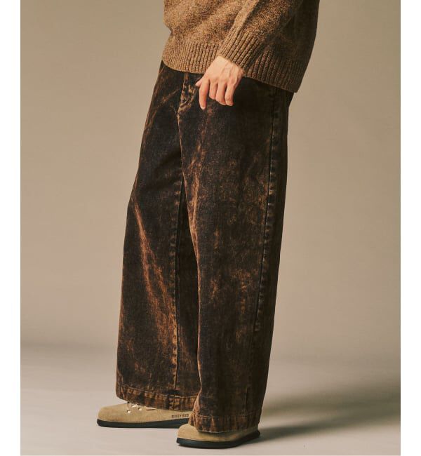417 EDIFICE「ベロアデニム フレアワークパンツ」|スラックス|