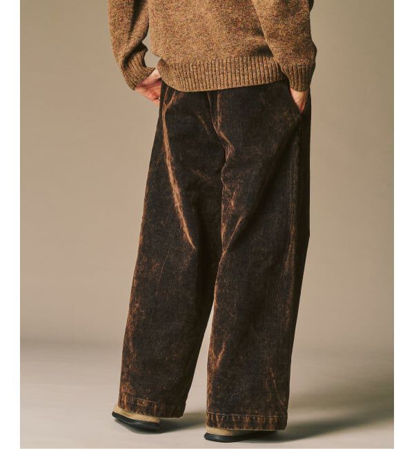 417 EDIFICE「ベロアデニム フレアワークパンツ」|スラックス|