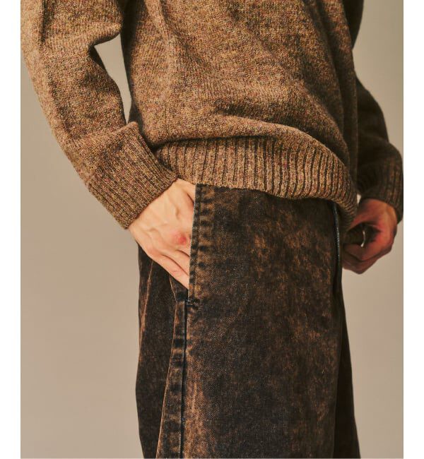 417 EDIFICE「ベロアデニム フレアワークパンツ」|スラックス|