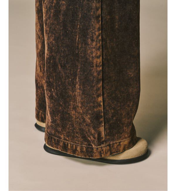 417 EDIFICE「ベロアデニム フレアワークパンツ」|スラックス|