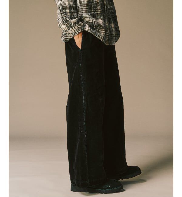 417 EDIFICE「ベロアデニム フレアワークパンツ」|スラックス|