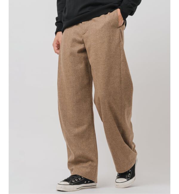 EDIFICE「&rdquo;RE:NEWOOL&rdquo;3D フィット パンツ」|スラックス|ベージュ