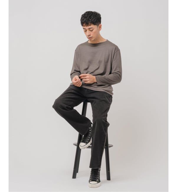 EDIFICE「【L`etiquette &times; EDIFICE】ウール ボート ネック Tシャツ」|Tシャツ・カットソー|