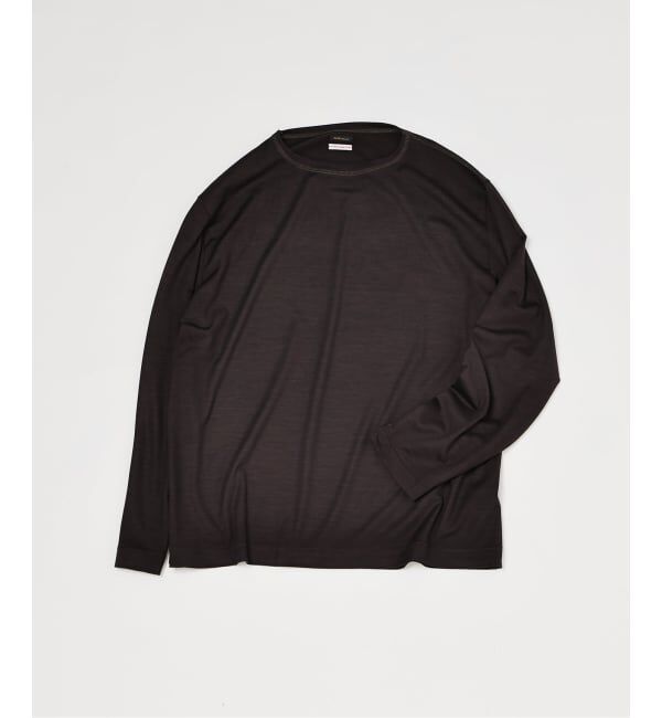 EDIFICE「【L`etiquette &times; EDIFICE】ウール ボート ネック Tシャツ」|Tシャツ・カットソー|ブラウン