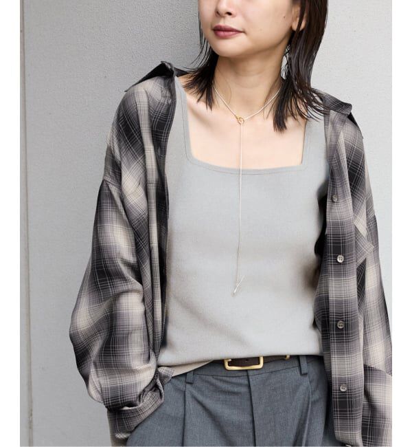 JOURNAL STANDARD「スクエアネックニットタンク」|タンクトップ|グレー