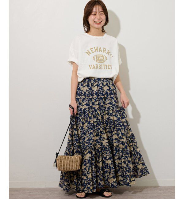 JOURNAL STANDARD relume「《追加》コットンボイルクリンクルティアードフラワー」|スカート|
