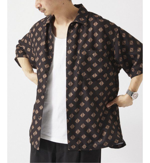 JOURNAL STANDARD relume「ホールパターンプリント 半袖シャツ」|シャツ・ブラウス|ブラック