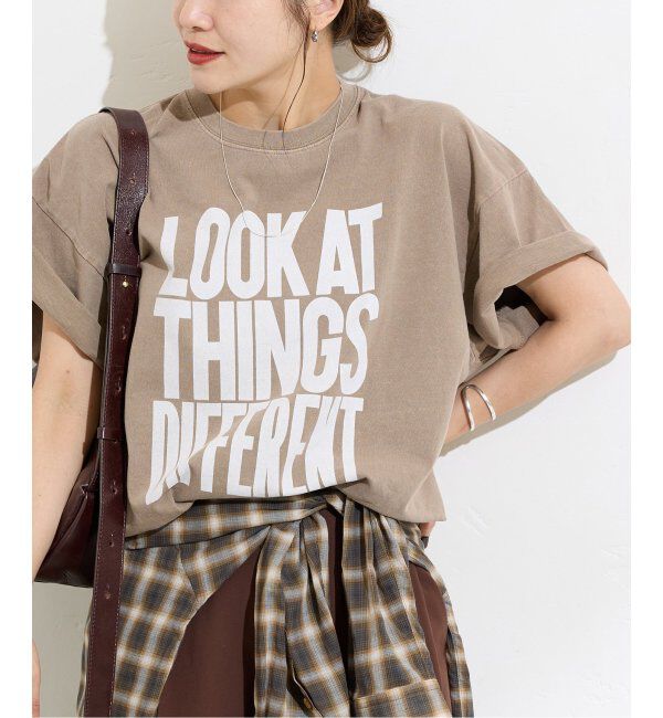 JOURNAL STANDARD「《追加2》ラウンドヘムピグメントTシャツ」|Tシャツ・カットソー|ベージュ