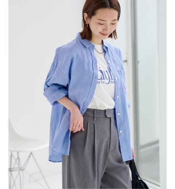 JOURNAL STANDARD relume「《追加》手洗い可 / カラーリネンオーバーサイズシャツ」|シャツ・ブラウス|