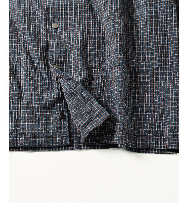 J.S.Homestead「J.S.Homestead / ミニ チェック リラックス オープン カラー シャツ」|シャツ・ブラウス|