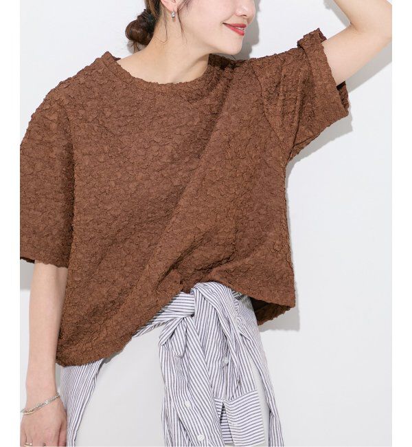 JOURNAL STANDARD「《WEB限定追加》シャーリングハーフスリーブTシャツ」|Tシャツ・カットソー|ブラウン