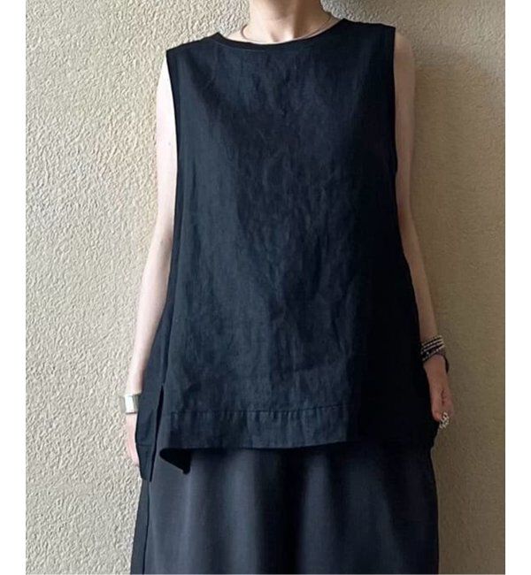 journal standard luxe「《追加》フレンチリネンツイル ノースリーブブラウス」|シャツ・ブラウス|ブラック