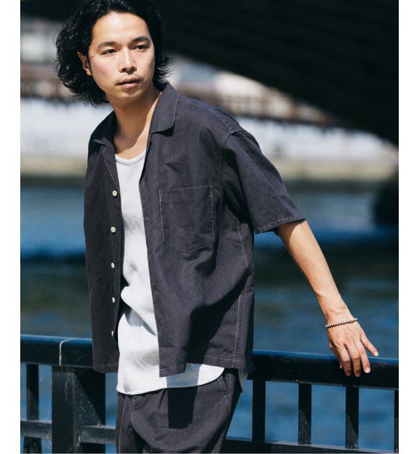 JOURNAL STANDARD relume「ヨーロピアンフラックス ガーメントダイ オープンカラーシャツ」|シャツ・ブラウス|