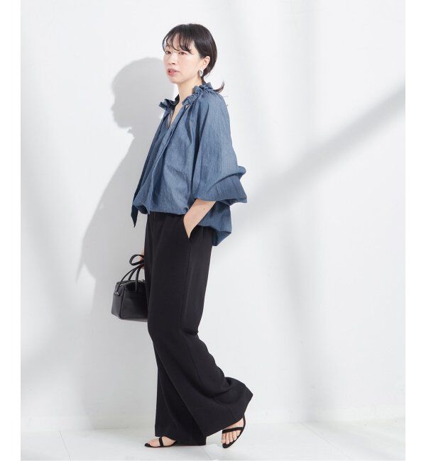 journal standard L'essage「《追加》5OZ デニム リボンブラウス」|シャツ・ブラウス|