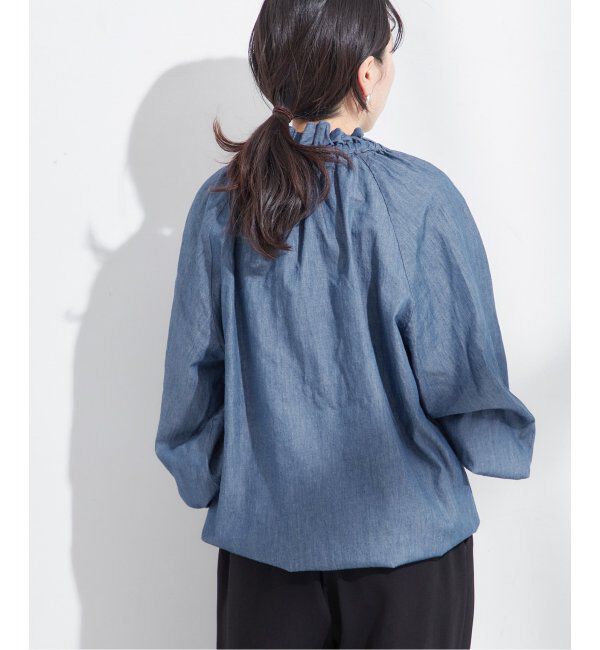 journal standard L'essage「《追加》5OZ デニム リボンブラウス」|シャツ・ブラウス|
