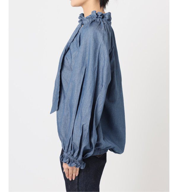 journal standard L'essage「《追加》5OZ デニム リボンブラウス」|シャツ・ブラウス|