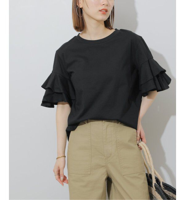 JOURNAL STANDARD relume「《WEB限定追加》天竺フリルTEE」|Tシャツ・カットソー|ブラック