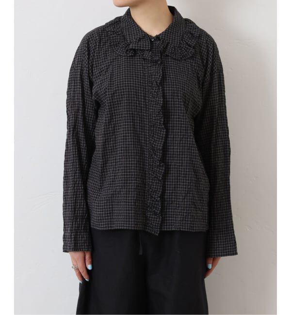 journal standard luxe「《追加》シャーリングローン フリルブラウス」|シャツ・ブラウス|