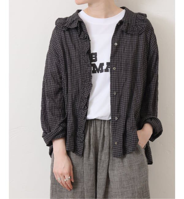 journal standard luxe「《追加》シャーリングローン フリルブラウス」|シャツ・ブラウス|
