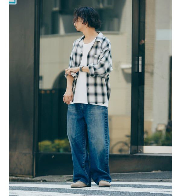 JOURNAL STANDARD relume「レーヨン アンカット フリンジ チェックシャツ」|シャツ・ブラウス|