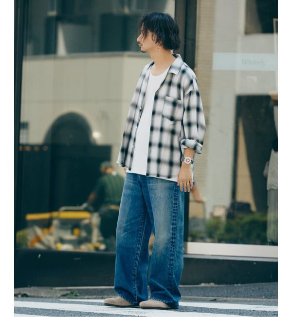 JOURNAL STANDARD relume「レーヨン アンカット フリンジ チェックシャツ」|シャツ・ブラウス|