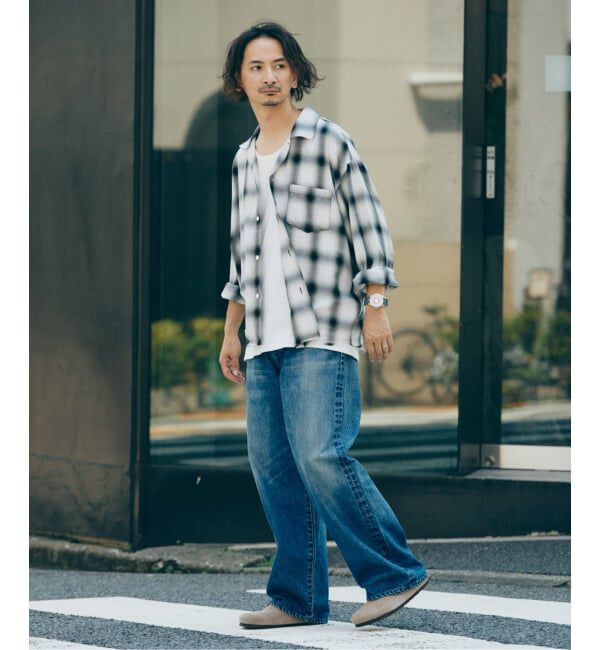 JOURNAL STANDARD relume「レーヨン アンカット フリンジ チェックシャツ」|シャツ・ブラウス|