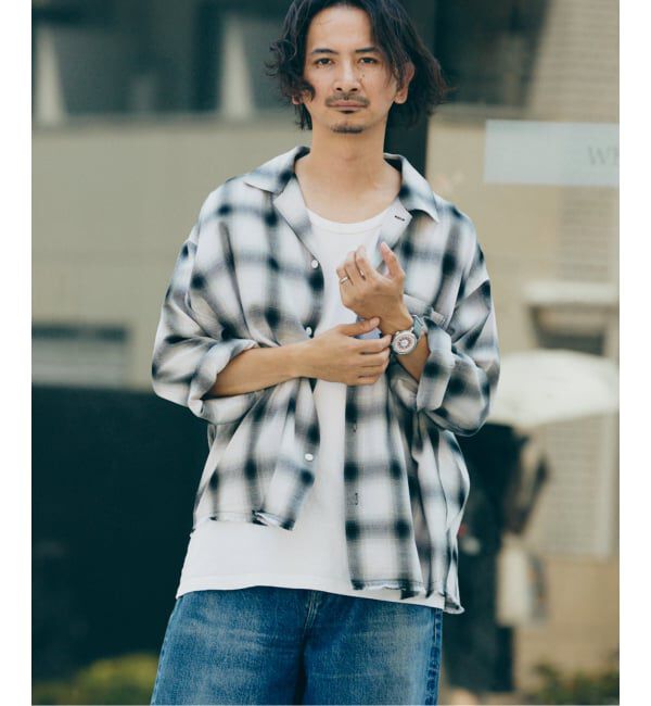 JOURNAL STANDARD relume「レーヨン アンカット フリンジ チェックシャツ」|シャツ・ブラウス|