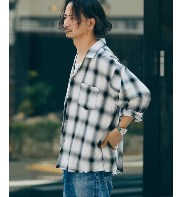 JOURNAL STANDARD relume「レーヨン アンカット フリンジ チェックシャツ」|シャツ・ブラウス|