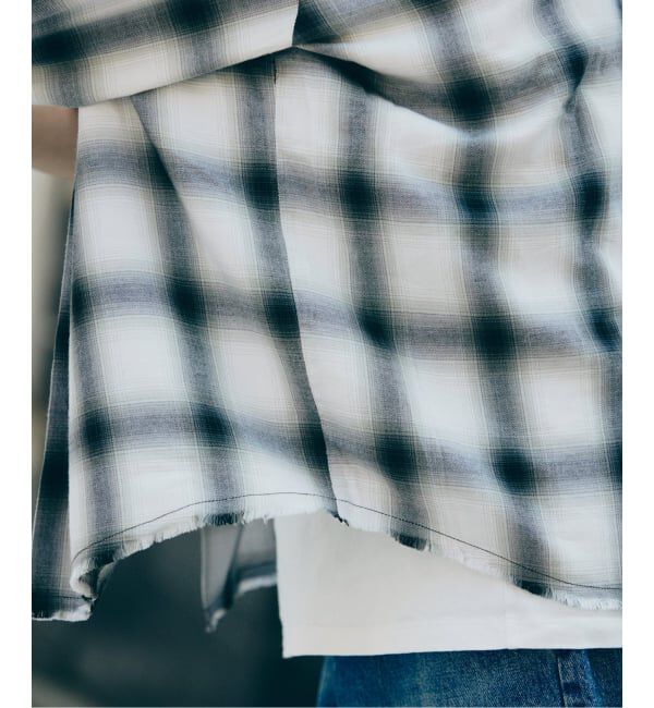 JOURNAL STANDARD relume「レーヨン アンカット フリンジ チェックシャツ」|シャツ・ブラウス|
