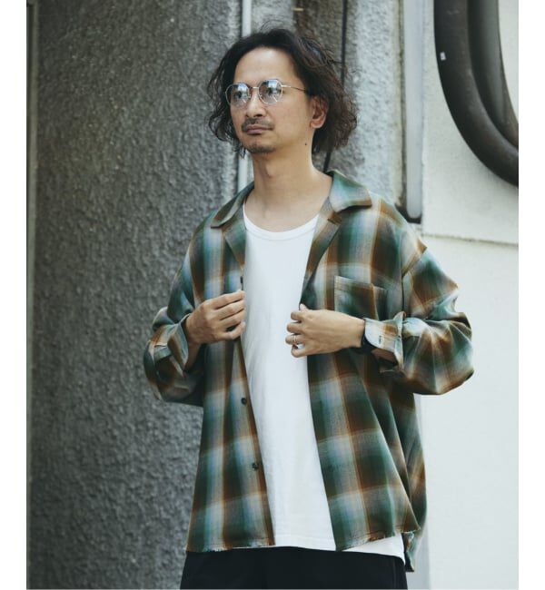 JOURNAL STANDARD relume「レーヨン アンカット フリンジ チェックシャツ」|シャツ・ブラウス|