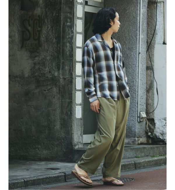 JOURNAL STANDARD relume「レーヨン アンカット フリンジ チェックシャツ」|シャツ・ブラウス|