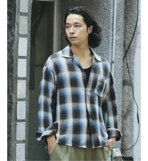 JOURNAL STANDARD relume「レーヨン アンカット フリンジ チェックシャツ」|シャツ・ブラウス|