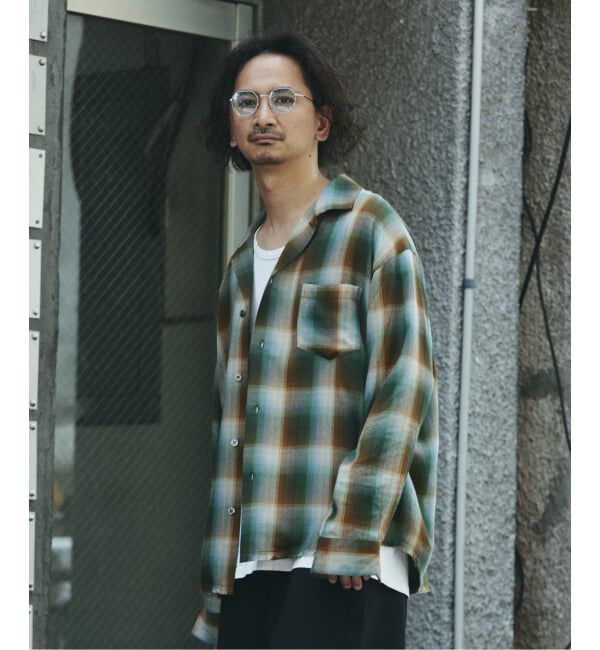 JOURNAL STANDARD relume「レーヨン アンカット フリンジ チェックシャツ」|シャツ・ブラウス|
