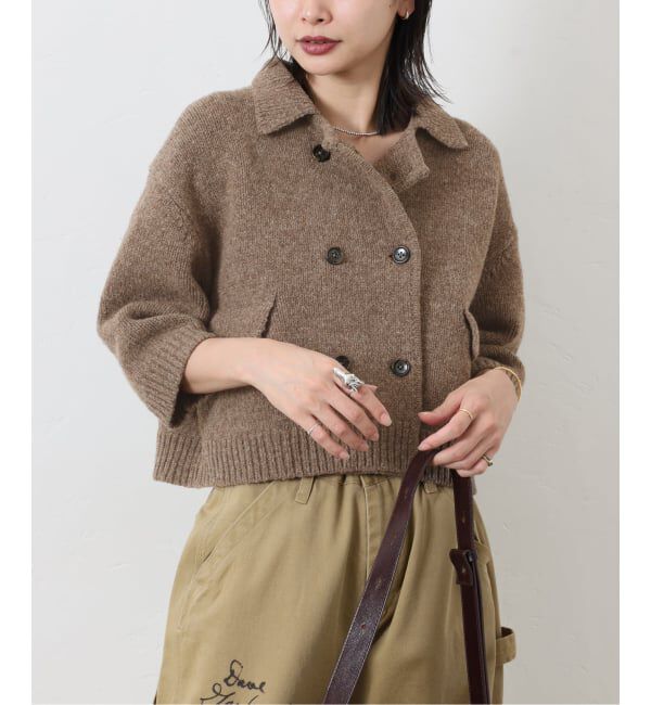JOURNAL STANDARD「LANAMORETTA CROP ニットジャケット」|カーディガン|ブラウン